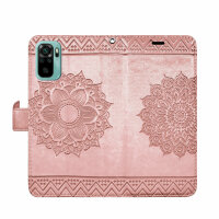 Schutz Hülle Xiaomi Redmi Note 10 Handy Tasche Flip Case Etui Schale TPU Wallet Rosegold