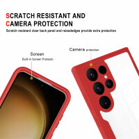 360° Grad Hülle für Samsung Galaxy S24 Ultra mit Integriertem Displayschutz Rot