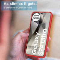 360° Grad Hülle für Samsung Galaxy S24 Ultra mit Integriertem Displayschutz Rot