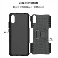 Schutz Hülle Xiaomi Handy Tasche Case Cover Silikon Schale Outdoor Handyhülle BF Xiaomi Redmi 9A Schwarz
