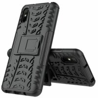 Schutz Hülle Xiaomi Handy Tasche Case Cover Silikon Schale Outdoor Handyhülle BF Xiaomi Redmi 9A Schwarz