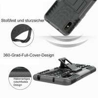 Schutz Hülle Xiaomi Handy Tasche Case Cover Silikon Schale Outdoor Handyhülle BF Xiaomi Redmi 9A Schwarz