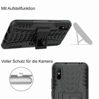 Schutz Hülle Xiaomi Handy Tasche Case Cover Silikon Schale Outdoor Handyhülle BF Xiaomi Redmi 9A Schwarz