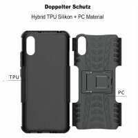 Schutz Hülle Xiaomi Handy Tasche Case Cover Silikon Schale Outdoor Handyhülle BF Xiaomi Redmi 9A Schwarz