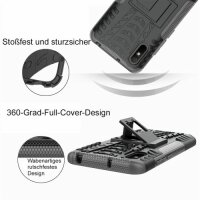 Schutz Hülle Xiaomi Handy Tasche Case Cover Silikon Schale Outdoor Handyhülle BF Xiaomi Redmi 9A Schwarz