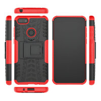 Handy Tasche Lenovo Motorola Panzer Hülle Hybrid Case Cover Schutzhülle Bumper Motorola Moto E6 Play Rot