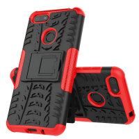 Handy Tasche Lenovo Motorola Panzer Hülle Hybrid Case Cover Schutzhülle Bumper Motorola Moto E6 Play Rot