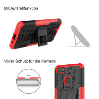 Handy Tasche Lenovo Motorola Panzer Hülle Hybrid Case Cover Schutzhülle Bumper Motorola Moto E6 Play Rot