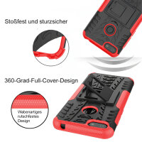 Handy Tasche Lenovo Motorola Panzer Hülle Hybrid Case Cover Schutzhülle Bumper Motorola Moto E6 Play Rot