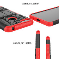 Handy Tasche Lenovo Motorola Panzer Hülle Hybrid Case Cover Schutzhülle Bumper Motorola Moto E6 Play Rot