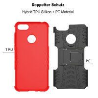 Handy Tasche Lenovo Motorola Panzer Hülle Hybrid Case Cover Schutzhülle Bumper Motorola Moto E6 Play Rot