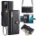 Handykette Samsung Hülle mit Band Handyhülle Kartenfächer PU Leder Umhängetasche Galaxy S20 FE Schwarz