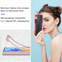 360°Grad Hülle Xiaomi Redmi 9A / 9AT Handyhülle mi Integriertem Displayschutz Rosa