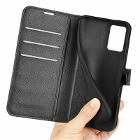 Handyhülle für ZTE Blade V40 Vita / A72 4G – Klapphülle PU-Leder Schwarz