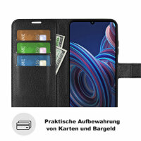 Handyhülle für ZTE Blade V40 Vita / A72 4G – Klapphülle PU-Leder Schwarz
