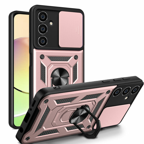 Outdoor Panzer Hülle für Samsung Galaxy A05s mit Kameraschutz Ringhalter Bumper  Rosegold
