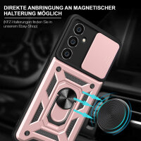 Outdoor Panzer Hülle für Samsung Galaxy A05s mit Kameraschutz Ringhalter Bumper  Rosegold