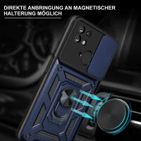 Outdoor Panzer Hülle für Xiaomi Redmi 10C mit Kameraschutz Ringhalter Handyhülle Blau
