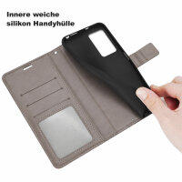 Hülle für Xiaomi 13 Lite Handyhülle Handy Tasche Klapphülle Wallet Case Etui Grau