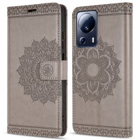 Hülle für Xiaomi 13 Lite Handyhülle Handy Tasche Klapphülle Wallet Case Etui Grau