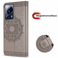 Hülle für Xiaomi 13 Lite Handyhülle Handy Tasche Klapphülle Wallet Case Etui Grau