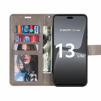 Hülle für Xiaomi 13 Lite Handyhülle Handy Tasche Klapphülle Wallet Case Etui Grau