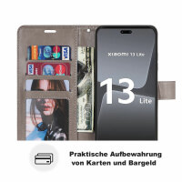 Hülle für Xiaomi 13 Lite Handyhülle Handy Tasche Klapphülle Wallet Case Etui Grau