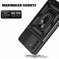 Outdoor Panzer Hülle Nokia G22 Handyhülle mit Slide Kameraschutz Ringhalter Schwarz