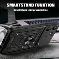 Outdoor Panzer Hülle Xiaomi Redmi 13C / Poco C65 Handyhülle Kameraschutz Ringhal Schwarz
