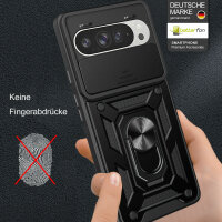Outdoor Panzer Hülle für Google Pixel 9 / 9 Pro Handyhülle mit Kameraschutz Case Schwarz