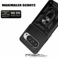 Outdoor Panzer Hülle für Google Pixel 9 / 9 Pro Handyhülle mit Kameraschutz Case Schwarz