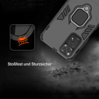Hülle für Xiaomi Redmi Note 11 / 11S, Schutzhülle Ring Case Silikon Cover Bumper Schwarz