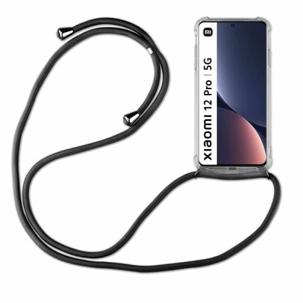 Handykette für Xiaomi 12 Pro – Handyhülle mit Band Schwarz