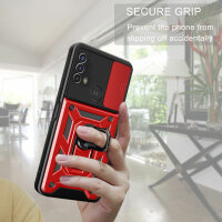 Outdoor Panzer Hülle Motorola Moto E20 E30 E40 Handyhülle Kameraschutz Ringhalte Rot