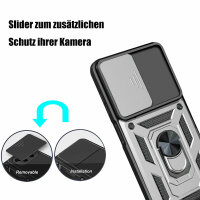 Outdoor Panzer Hülle Xiaomi Redmi Note 13 5G Handyhülle Kameraschutz Ringhalter  Silber