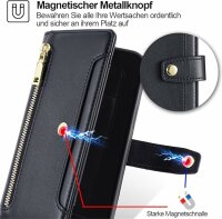 Handykette Xiaomi Hülle mit Band Handyhülle Kartenfächer PU Leder Umhängetasche Redmi A3 Schwarz