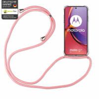 Handykette für Motorola Moto G85 Smartphone Halskette Hülle Handyhülle mit Korde Rosa