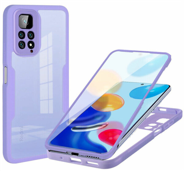 360° Grad Hülle Xiaomi Redmi Note 11 / 11S vollschutz Integriertem Displayschutz Lila