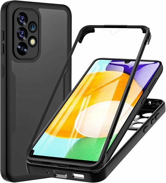 360° Grad Hülle für Samsung Galaxy A33 5G vollschutz Integriertem Displayschutz Schwarz
