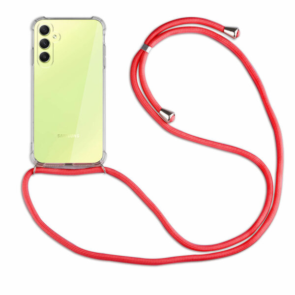 Handykette für Samsung Galaxy A34 5G Handyhülle mit Band Case Hülle mit Kordel Rot