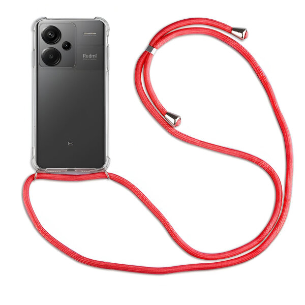Handykett für Xiaomi Redmi Note 13 Serie Hülle mit Kordel Handyhülle mit Band  Redmi Note 13 Pro+ in Rot