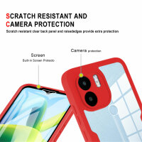 360° Grad Hülle Xiaomi Redmi A1 /A2 Rundum vollschutz Integriertem Displayschutz Rot