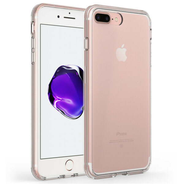 Iphone hülle Handy Tasche Acrylglas Schutzhülle Bumper Back Cover Case Silikon iPhone 7 Plus / 8 Plus