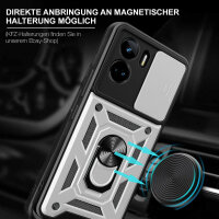 Outdoor Panzer Hülle Honor 90 Lite Handyhülle mit Slide Kameraschutz Ringhalter Silber