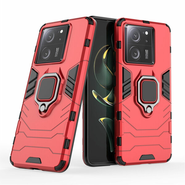 Hülle Xiaomi 13T / 13T Pro Handyhülle Drehbar Ringhalter Magnet Bumper Case Rot