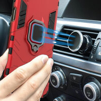 Hülle Xiaomi 13T / 13T Pro Handyhülle Drehbar Ringhalter Magnet Bumper Case Rot