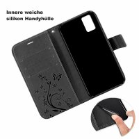 Handyhülle für ZTE Blade A31 Lite – Klapphülle Blume Schwarz
