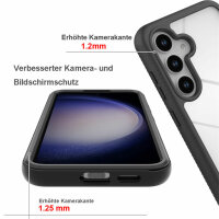 Hülle für Samsung Galaxy S24 Handyhülle 2 Teilig Bumper Case mit Kantenschutz  Schwarz