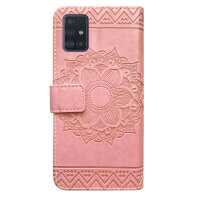 Handy Tasche für Samsung Galaxy A51 SM-A515 Hülle Case Buchhülle Klapphülle TPU Mandala Rosegold