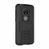 Handy Tasche Lenovo Motorola Panzer Hülle Hybrid Case Cover Schutzhülle Bumper Motorola Moto E5 Play Schwarz